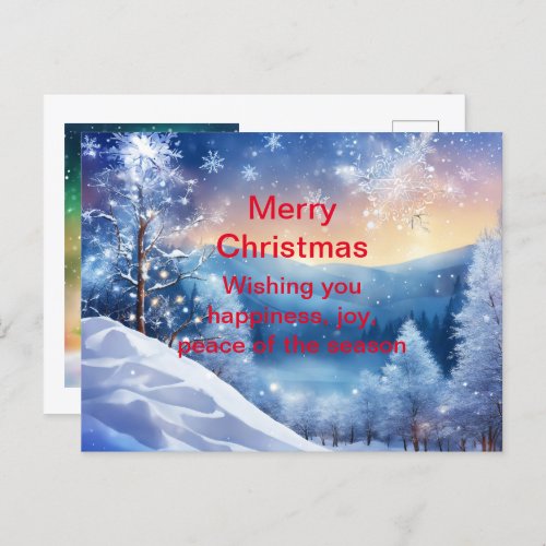Sparkling Winter Christmas Holiday Card Snowy 