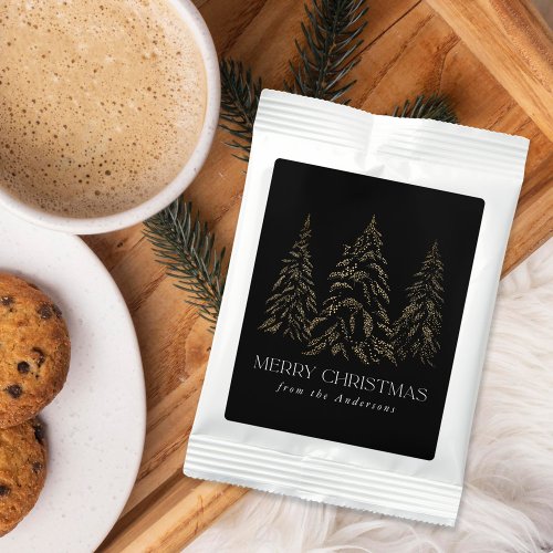 Sparkling Winter Pine Black Merry Christmas Hot Chocolate Drink Mix