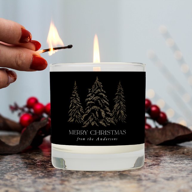 Sparkling Winter Pine Black Merry Christmas Scented Candle (Creator Uploaded)