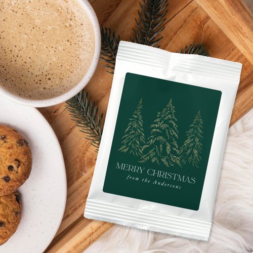 Sparkling Winter Pine Green Merry Christmas Hot Chocolate Drink Mix