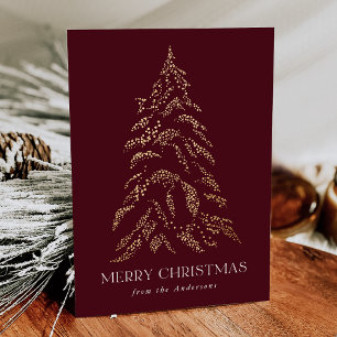 Sparkling Winter Pine Merry Christmas Non-Photo Holiday Card