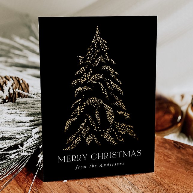 Sparkling Winter Pine Merry Christmas Non-Photo Holiday Card (Creator Uploaded)