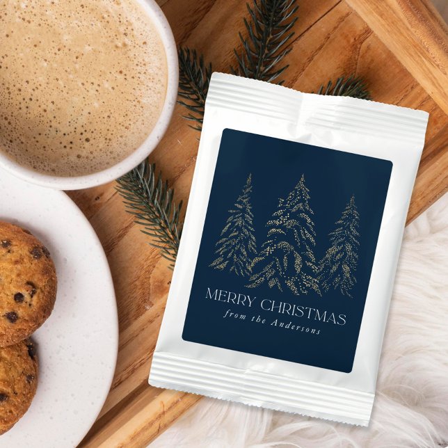 Sparkling Winter Pine Navy Merry Christmas Hot Chocolate Drink Mix (Creator Uploaded)