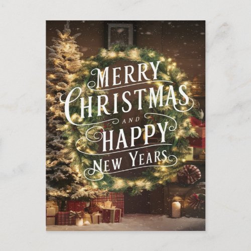 Sparkling Wishes A Festive Christmas and New Year Postcard