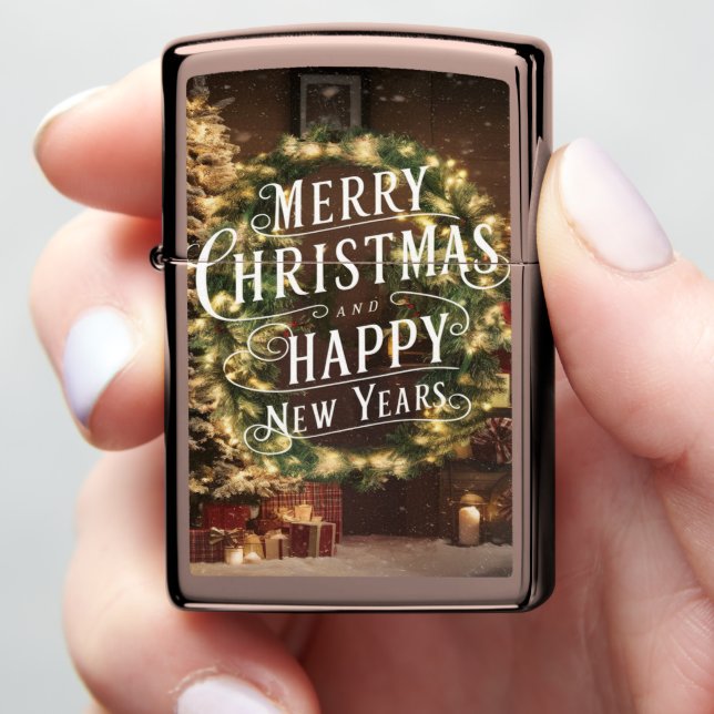 Sparkling Wishes: A Festive Christmas and New Year Zippo Lighter (In Hand)
