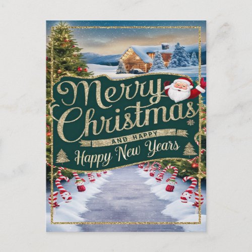Sparkling Wishes A Merry Christmas  Postcard
