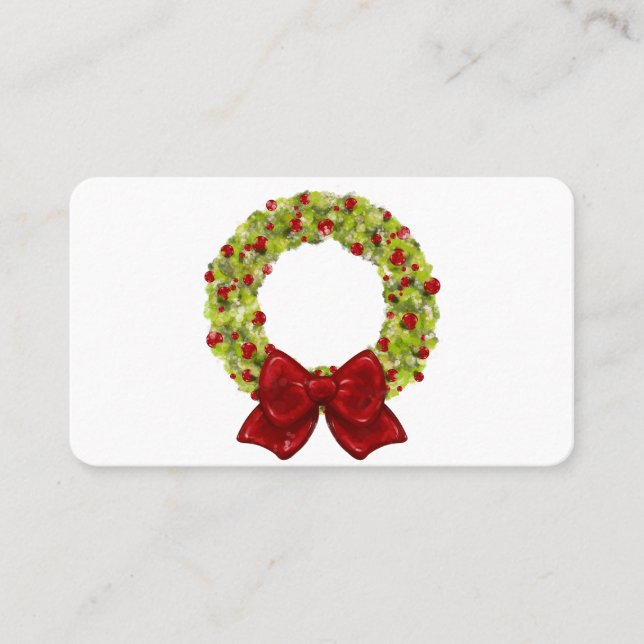 Sparkling Wreath - Multiple Color Options Business Card (Front)
