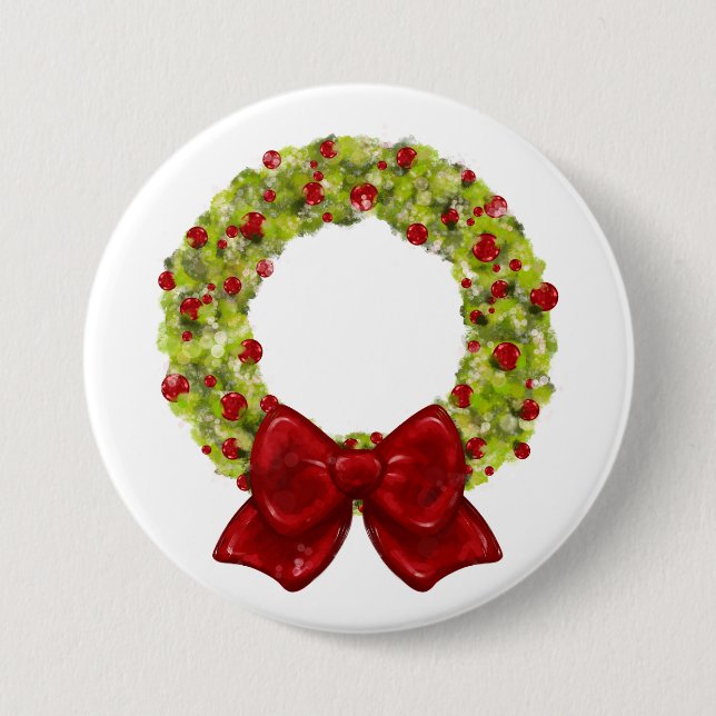 Sparkling Wreath - Multiple Color Options Button (Front)