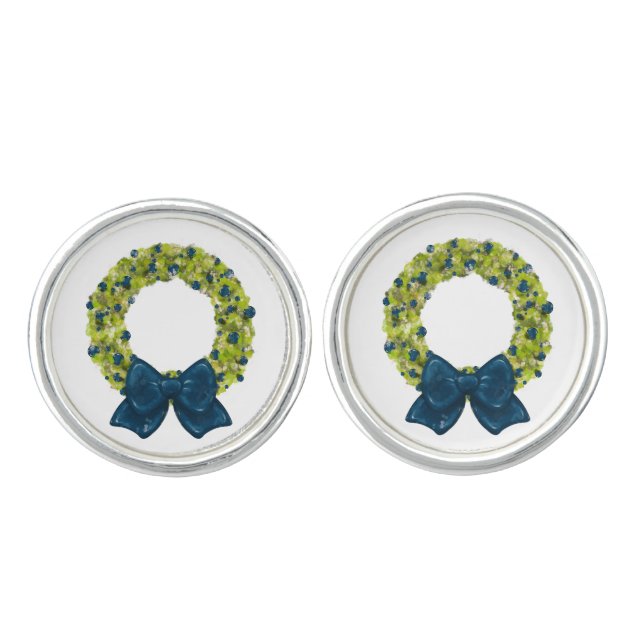 Sparkling Wreath - Multiple Color Options Cufflinks (Front)