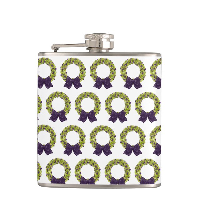 Sparkling Wreath - Multiple Color Options Flask (Front)
