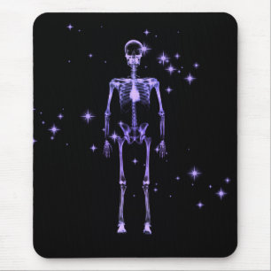 Sparkling X-Ray Skeleton - Purple Mouse Pad