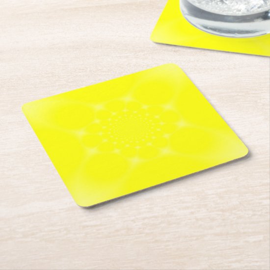 Sparkling Yellow Square Paper Coaster