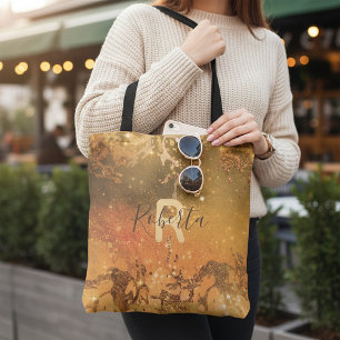 Sparkly Abstract Copper Bronze Modern Glam Chic   Tote Bag