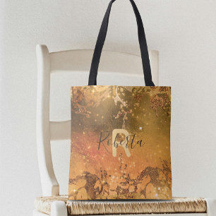 Sparkly Abstract Copper Bronze Modern Glam Chic Tote Bag