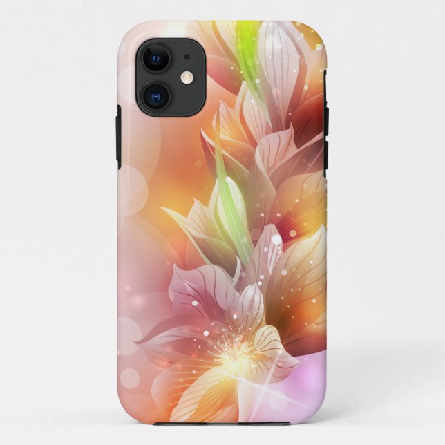 Sparkly Abstract Floral Case-Mate iPhone Case (Back)
