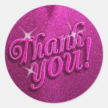 Sparkly Birthday Party Thank You Stickers by youreinvited at Zazzle