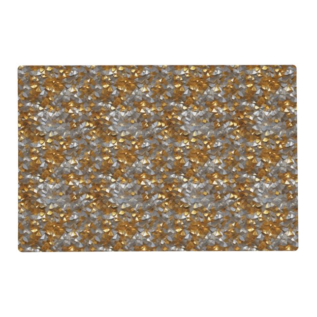Sparkly Black Gold Elegant Placemat (Front)
