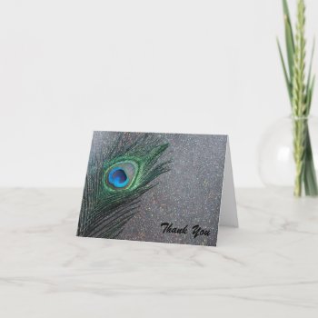 Sparkly Black Peacock Wedding Thank You by Peacocks at Zazzle