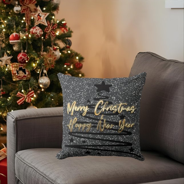 Sparkly Black Throw Pillow (Creator Uploaded)