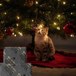 Sparkly Black Wrapping Paper