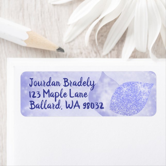 Sparkly Blue Return Address Label (Insitu)