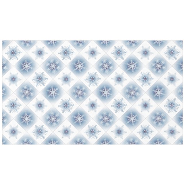 Sparkly Blue Snowflakes Tablecloth (Front (Horizontal))