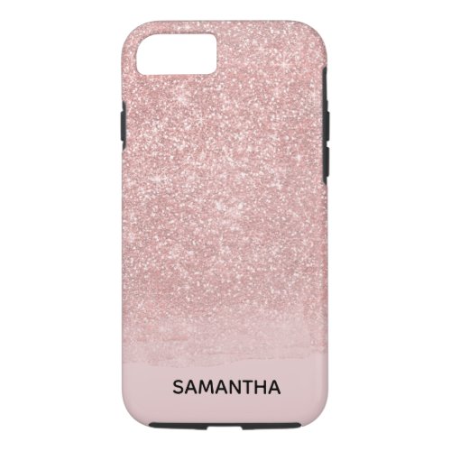 Sparkly Blush Pink Faux Glitter iPhone 87 Case