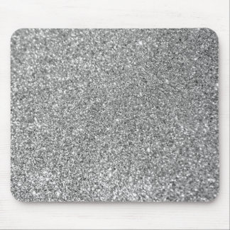 Sparkly Bokeh Faux Silver Glitter Mouse Pad