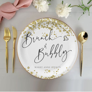 Sparkly Brunch and Bubbly  Paper Plates