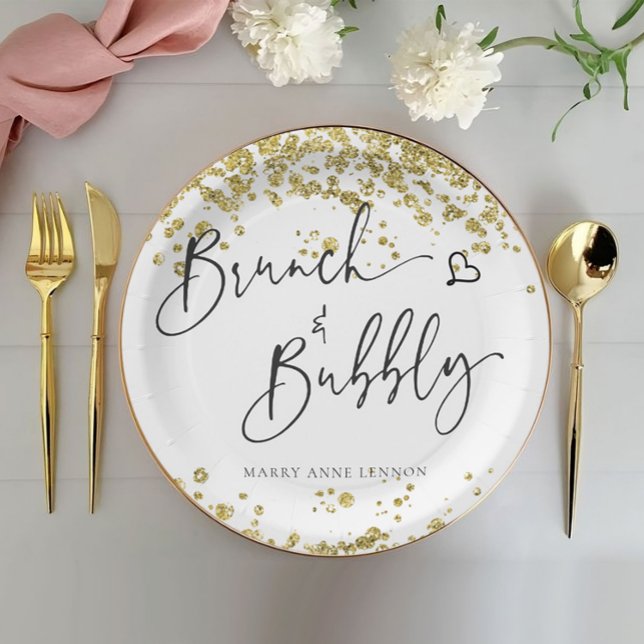 Sparkly Brunch and Bubbly  Paper Plates (Creator Uploaded)