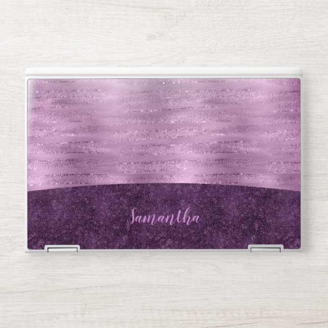 Sparkly Brush Strokes Purple 1 - All Options HP Laptop Skin (Front)