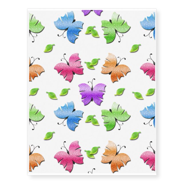 Sparkly Butterflies Temporary Tattoos (Front)