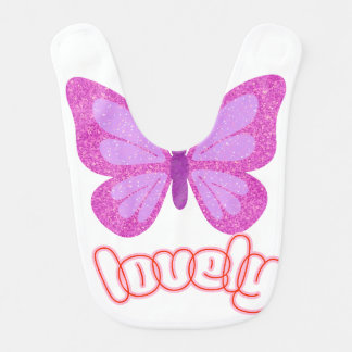 Sparkly Butterfly Magic - Pink & Purple Baby Bib