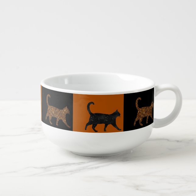 Sparkly Cats Soup Mug (Left)