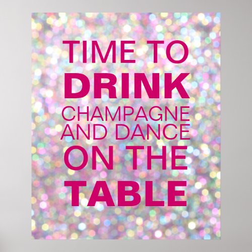 Sparkly Champagne Party Poster
