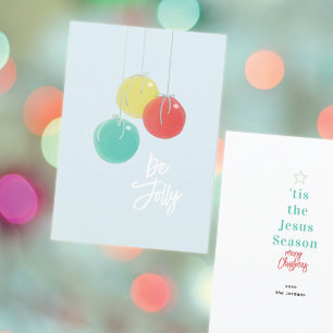 Sparkly Christmas Balls Flat Card