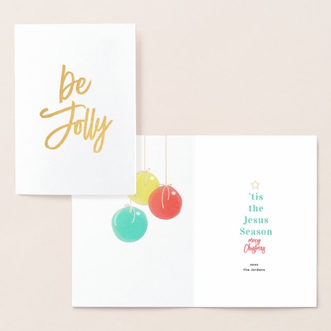 Sparkly Christmas Balls Foil Card (Display)