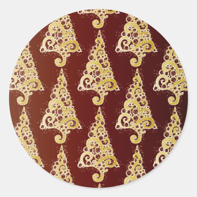 Sparkly Christmas Tree Classic Round Sticker (Front)