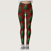 Red Glitter Pattern Leggings