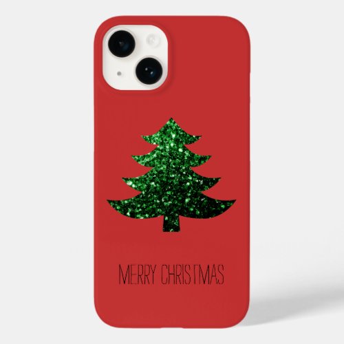  Sparkly Christmas tree green Red Personalize Case_Mate iPhone 14 Case