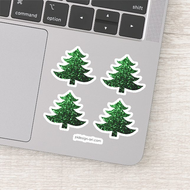 Sparkly Christmas tree green sparkles Sticker (Detail)