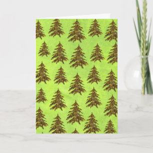 Sparkly Christmas tree on abstract paper Holiday Card