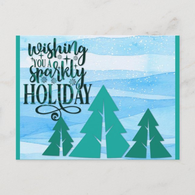 Sparkly Christmas Tree Postcard (Front)