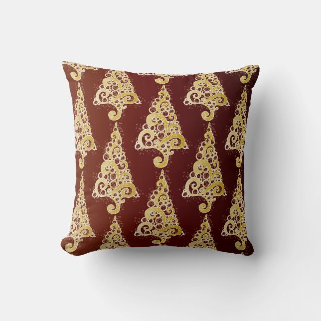 Sparkly Christmas Tree Throw Pillow (Front)