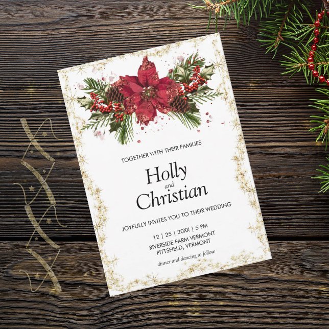 Sparkly Christmas Wedding Invitations (Creator Uploaded)