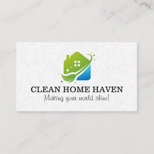 Sparkly Clean Home  Hexagonal Tile Background Business Card