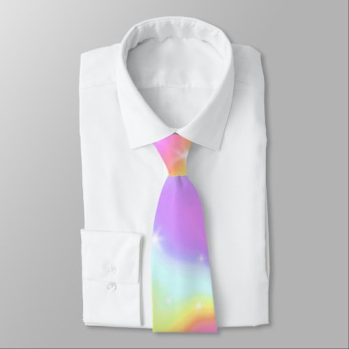Sparkly Colorful Holographic Vibrant Fun Creative  Neck Tie