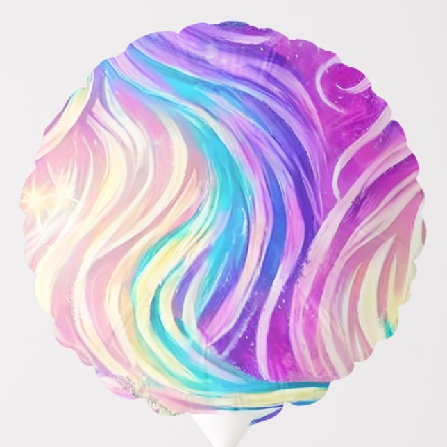Sparkly Colorful Swirly Pattern Balloon (Front)
