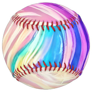 Sparkly Colorful Swirly Pattern Softball