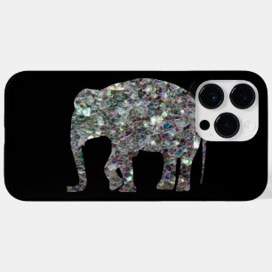 Sparkly colourful silver mosaic Elephant Case-Mate iPhone 14 Pro Max Case